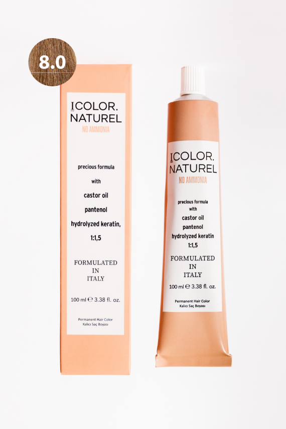 8.0 Color Naturel Amonyaksız Saç Boyası 100 ML - 1