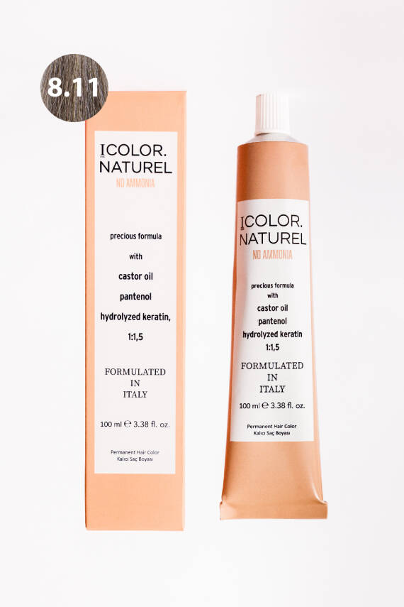 8.11 Color Naturel Amonyaksız Saç Boyası 100 ML - 1